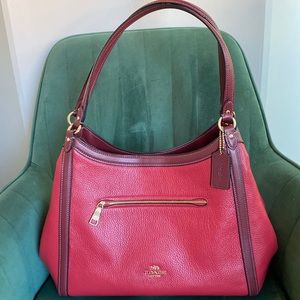 Coach Kristy Red with Burgundy accent shoulder bag
